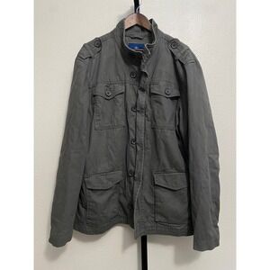 Old Navy Men's Gray Full Zip Military Jacket Utility Gorpcore Cotton